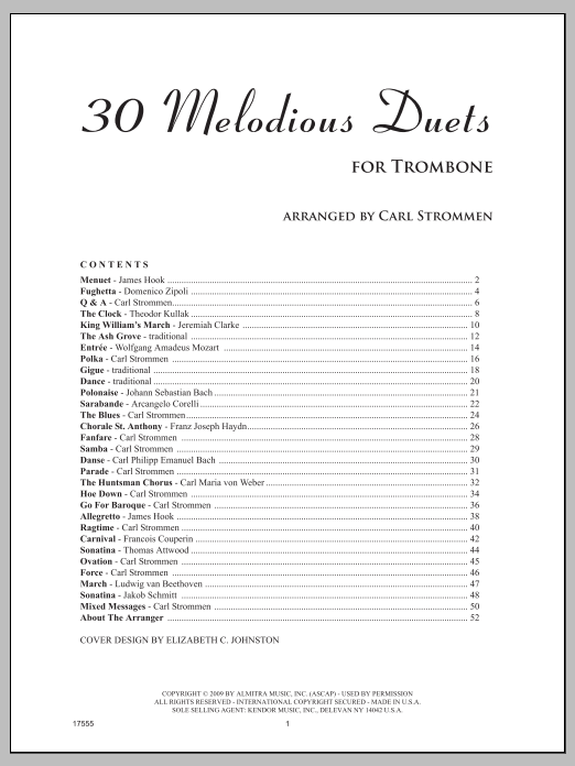 30 Melodious Duets (Brass Ensemble) von Strommen