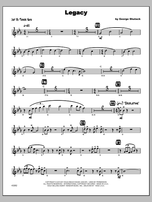 Legacy - Tenor Sax 1 (Jazz Ensemble) von Shutack