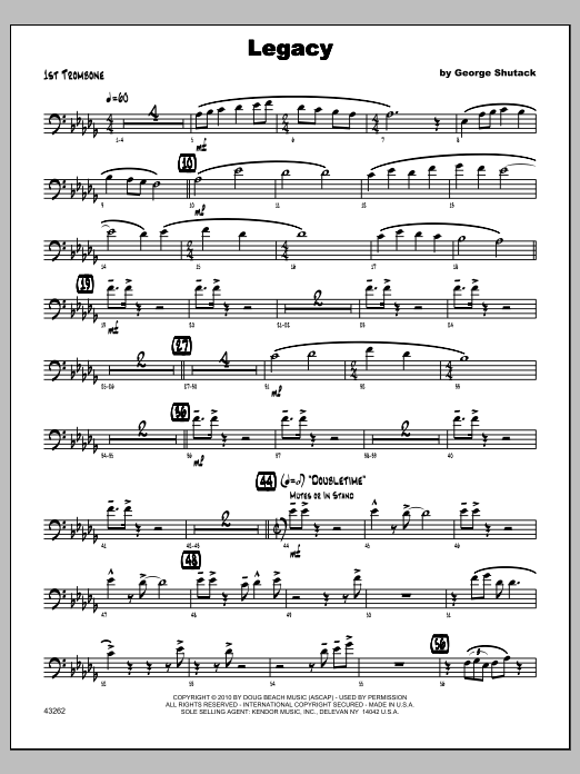 Legacy - Trombone 1 (Jazz Ensemble) von Shutack