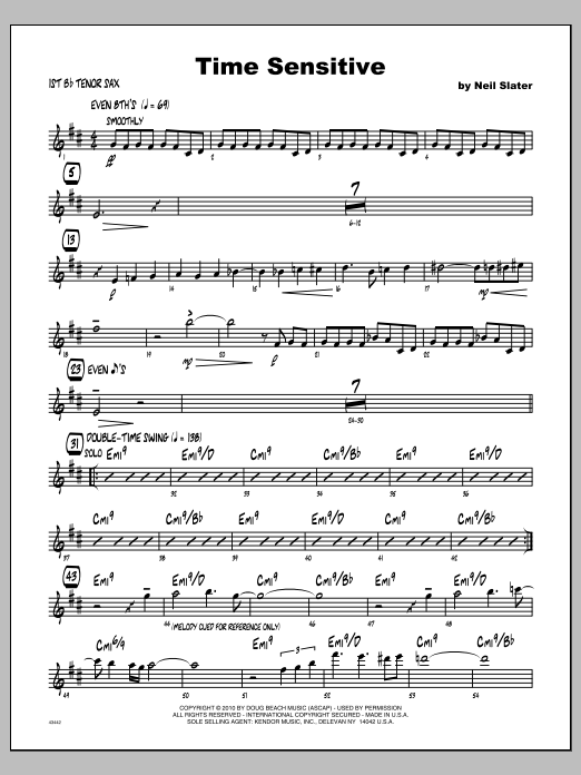 Time Sensitive - Tenor Sax 1 (Jazz Ensemble) von Slater