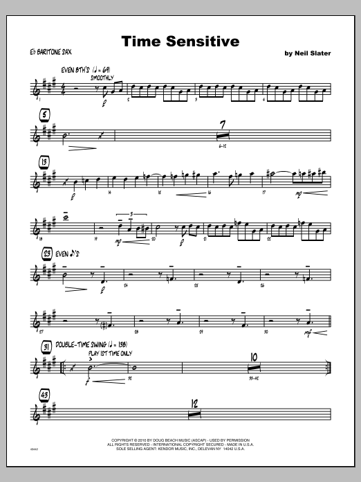 Time Sensitive - Baritone Sax (Jazz Ensemble) von Slater