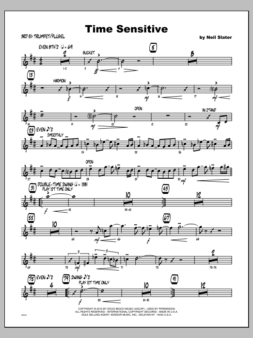 Time Sensitive - Trumpet 3 (Jazz Ensemble) von Slater