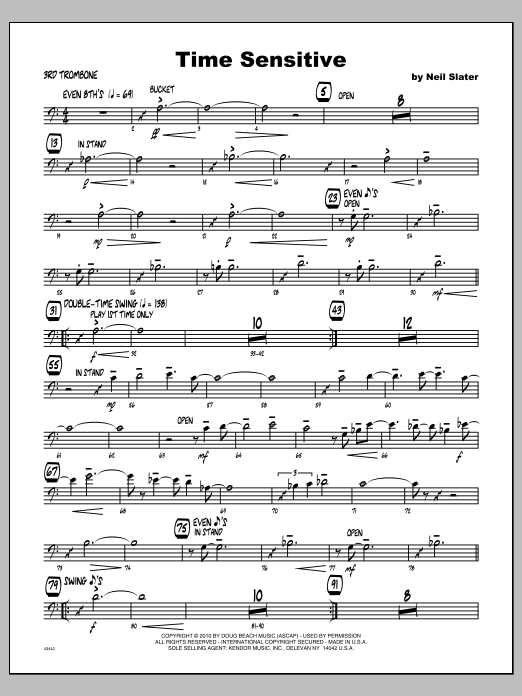 Time Sensitive - Trombone 3 (Jazz Ensemble) von Slater