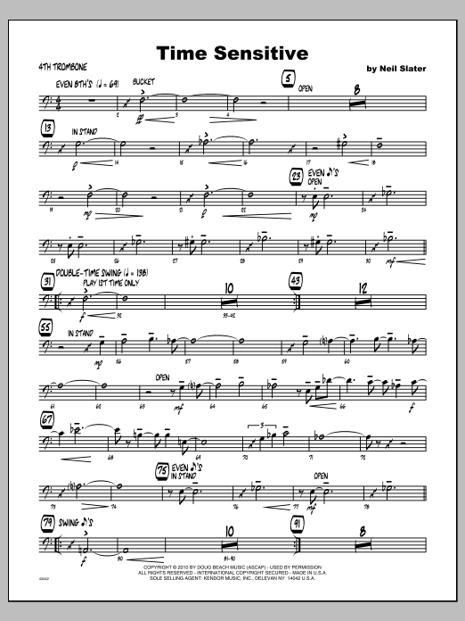 Time Sensitive - Trombone 4 (Jazz Ensemble) von Slater