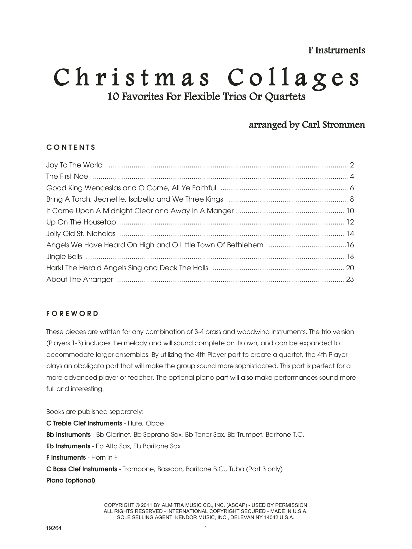 Christmas Collages - F Instruments (Brass Ensemble) von Strommen