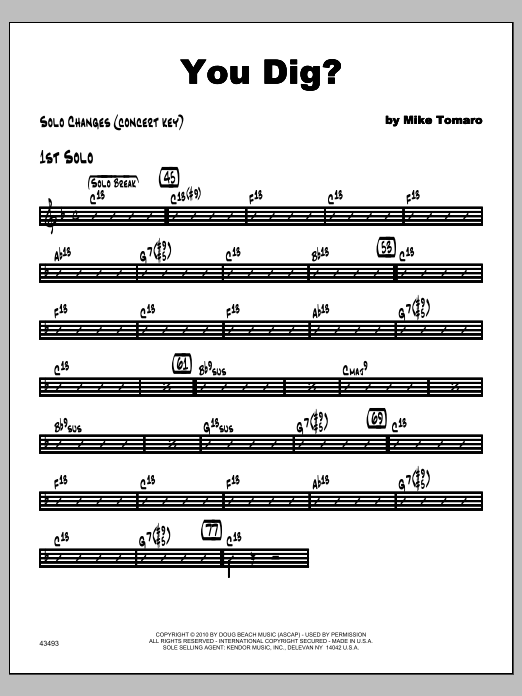 You Dig? - Solo Sheet (Jazz Ensemble) von Tomaro