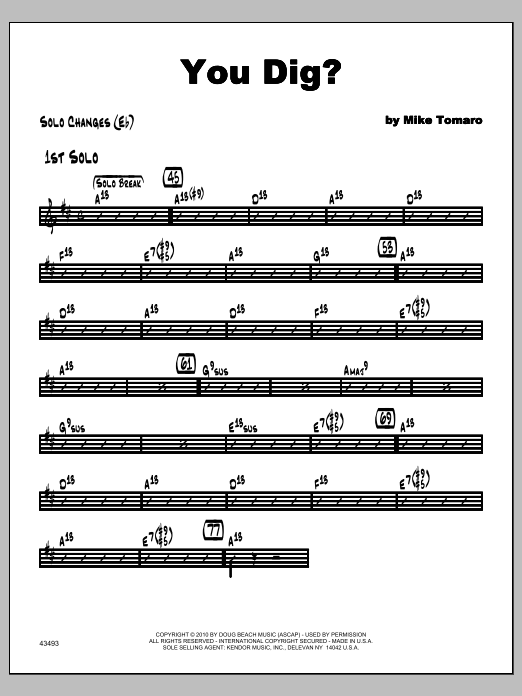 You Dig? - Solo Sheet (Jazz Ensemble) von Tomaro