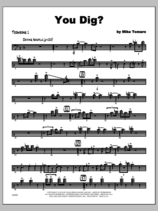 You Dig? - Trombone 1 (Jazz Ensemble) von Tomaro