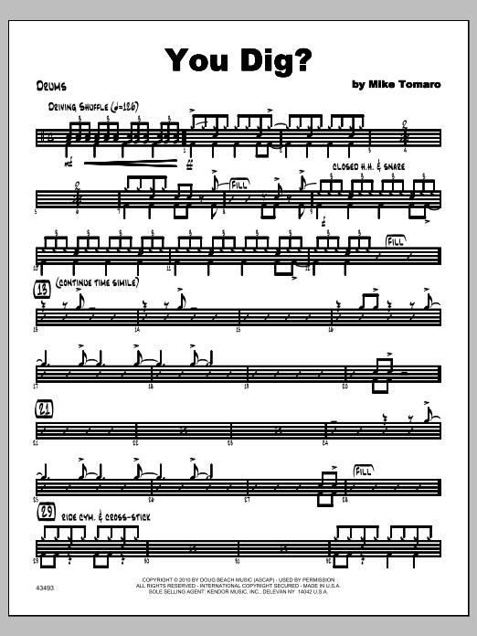 You Dig? - Drums (Jazz Ensemble) von Tomaro