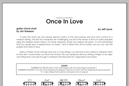 Once In Love - Guitar Chord Chart (Jazz Ensemble) von Jarvis