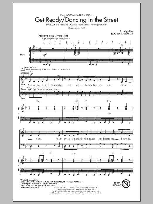 Get Ready/Dancing In The Street (from Motown The Musical) (SATB Choir) von Roger Emerson