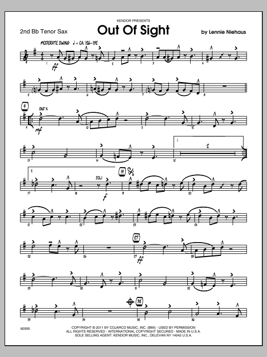 Out Of Sight - Tenor Sax 2 (Jazz Ensemble) von Niehaus