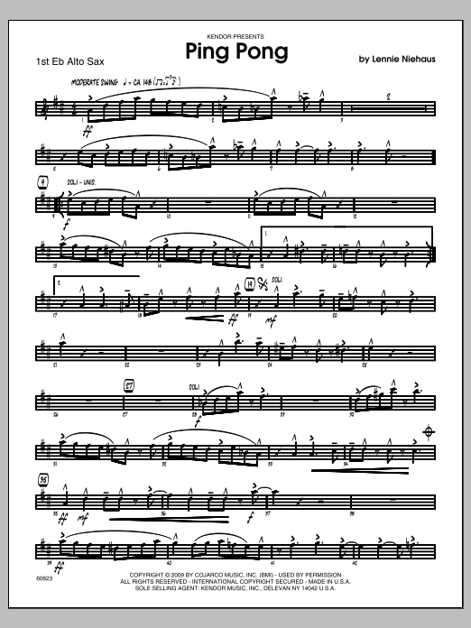 Ping Pong - Alto Sax 1 (Jazz Ensemble) von Niehaus