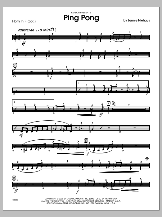 Ping Pong - Horn in F (Jazz Ensemble) von Niehaus