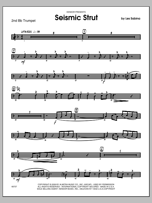 Seismic Strut - 2nd Bb Trumpet (Jazz Ensemble) von Les Sabina