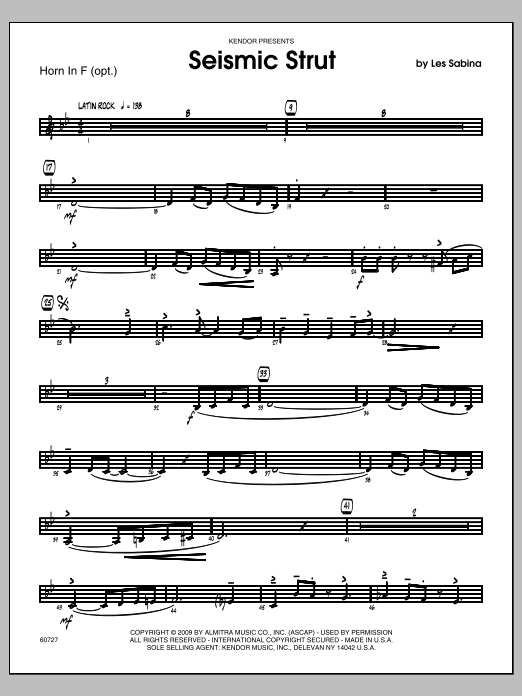 Seismic Strut - Horn in F (Jazz Ensemble) von Les Sabina