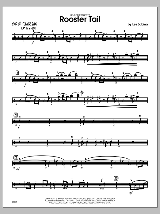 Rooster Tail - Tenor Sax 2 (Jazz Ensemble) von Les Sabina