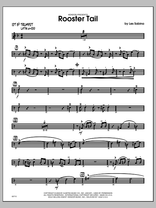 Rooster Tail - 1st Bb Trumpet (Jazz Ensemble) von Les Sabina