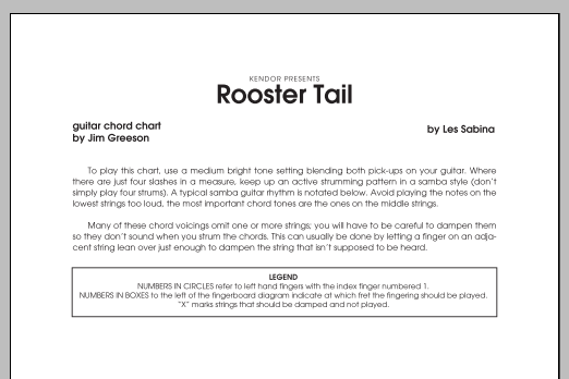 Rooster Tail - Guitar Chord Chart (Jazz Ensemble) von Les Sabina