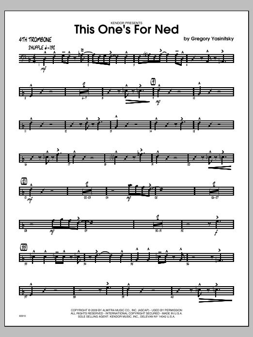 This One's For Ned - Trombone 4 (Jazz Ensemble) von Yasinitsky