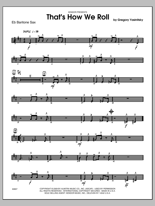 That's How We Roll - Baritone Sax (Jazz Ensemble) von Yasinitsky