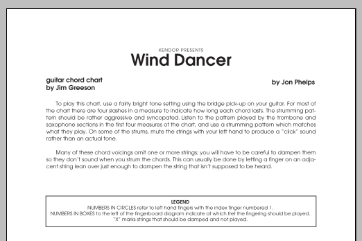 Wind Dancer - Guitar Chord Chart (Jazz Ensemble) von Phelps