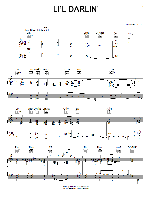 Li'l Darlin' (Piano, Vocal & Guitar Chords (Right-Hand Melody)) von Count Basie