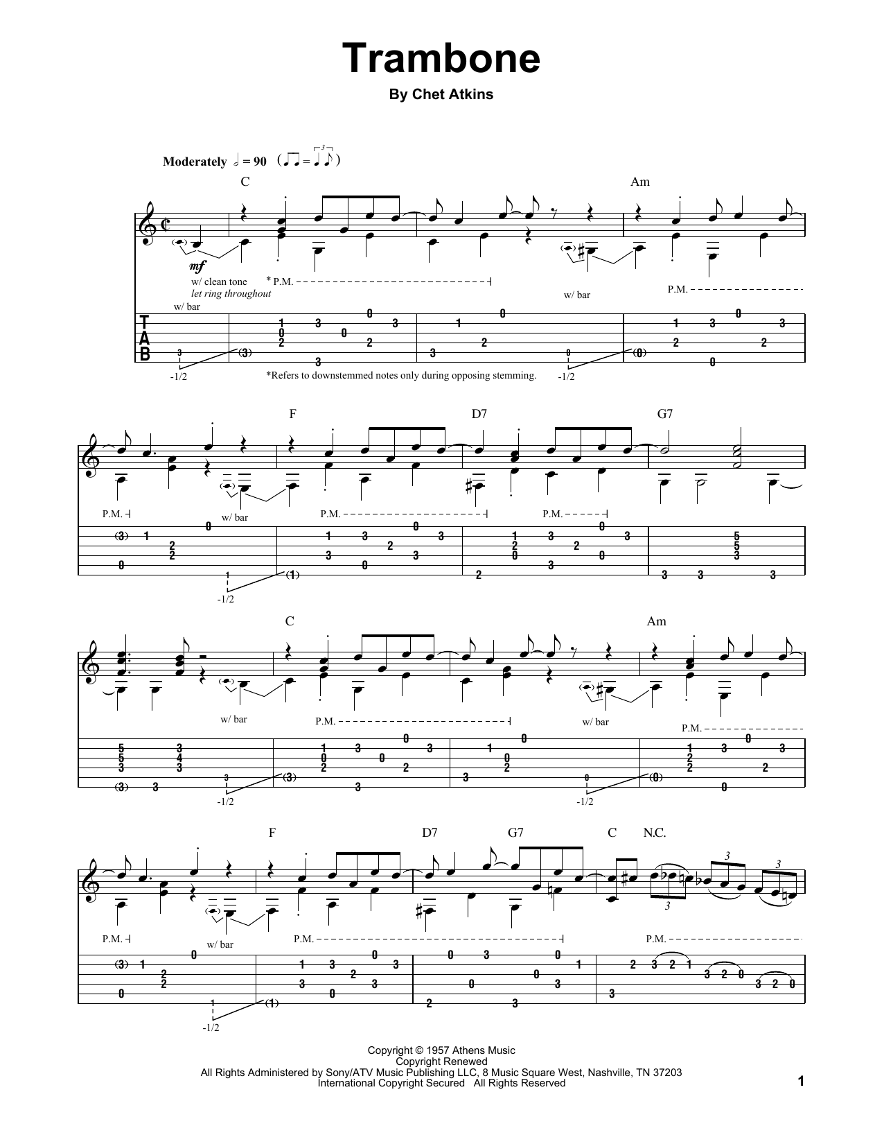 Trambone (Guitar Tab (Single Guitar)) von Chet Atkins