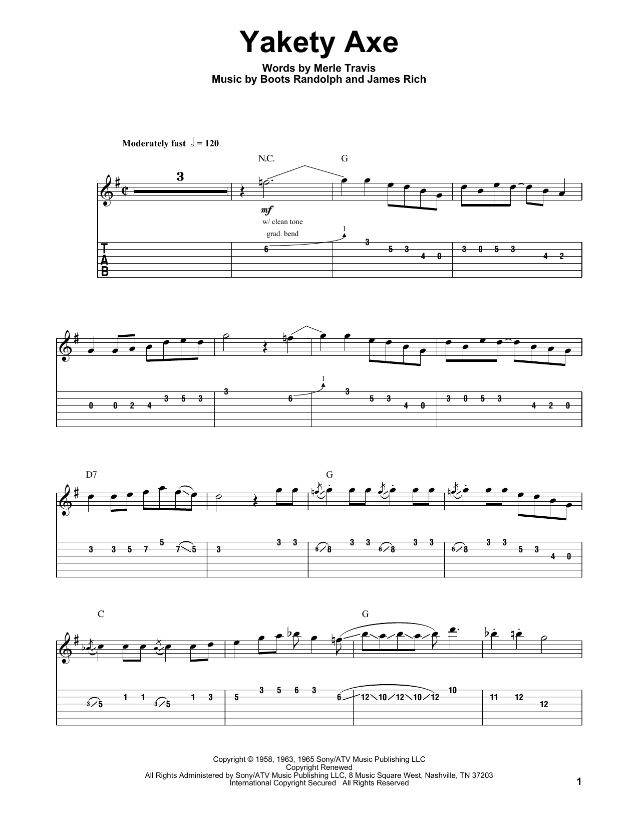 Yakety Axe (Guitar Tab (Single Guitar)) von Chet Atkins