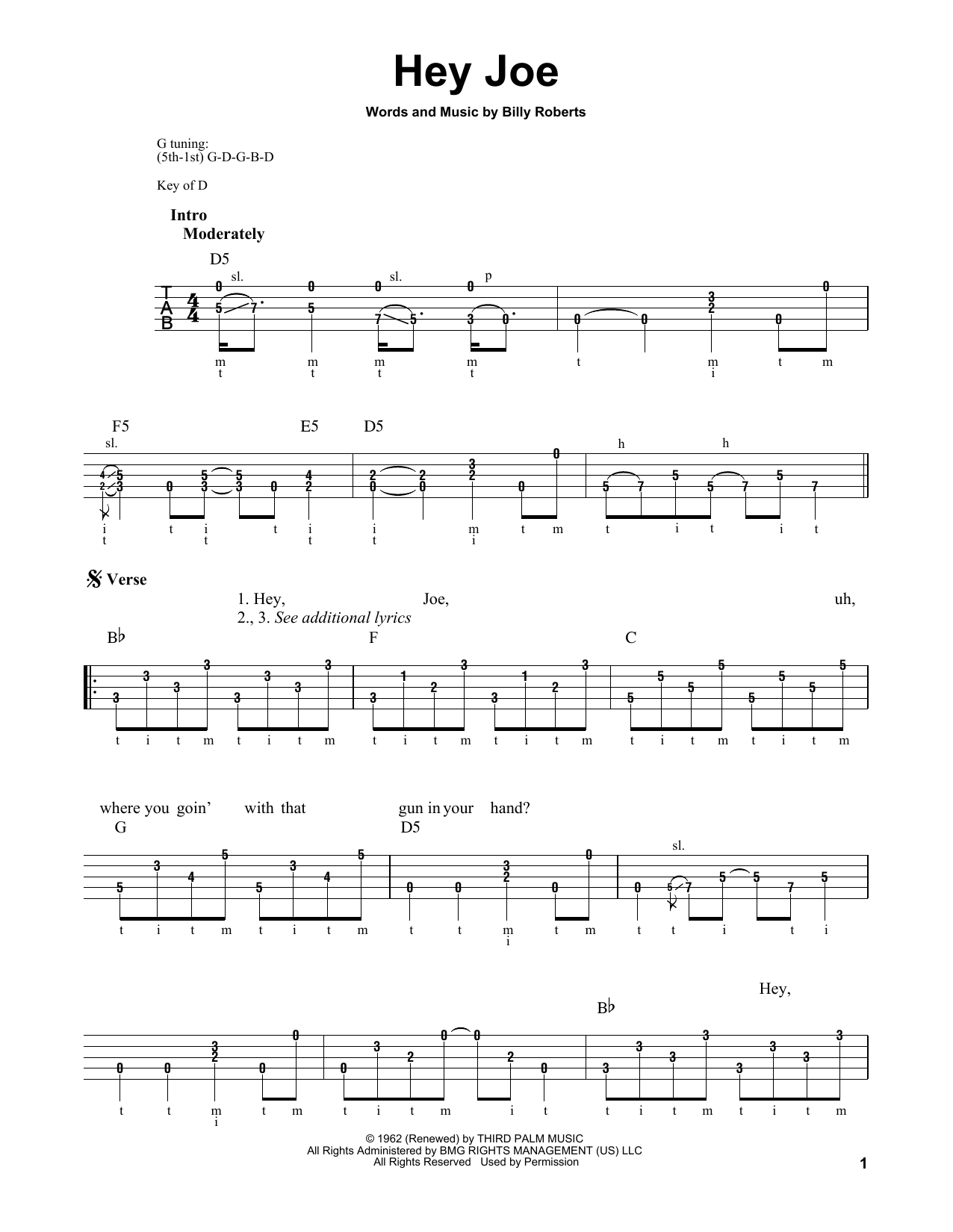 Hey Joe (Banjo Tab) von Jimi Hendrix