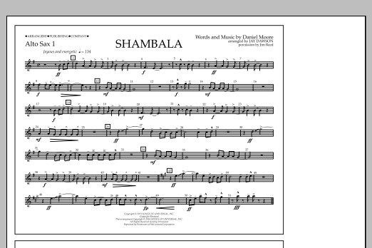Shambala - Alto Sax 1 (Marching Band) von Jay Dawson