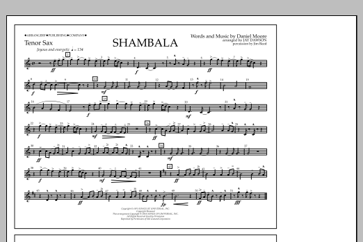 Shambala - Tenor Sax (Marching Band) von Jay Dawson