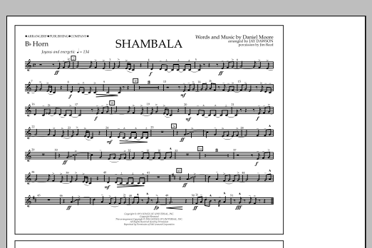 Shambala - Bb Horn (Marching Band) von Jay Dawson