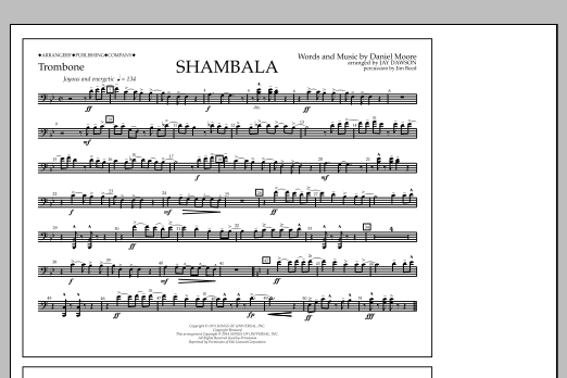 Shambala - Trombone (Marching Band) von Jay Dawson