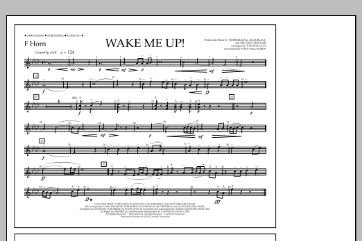 Wake Me Up! - F Horn (Marching Band) von Tom Wallace