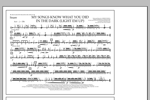 My Songs Know What You Did in the Dark (Light 'Em Up) - Snare (Marching Band) von Tom Wallace