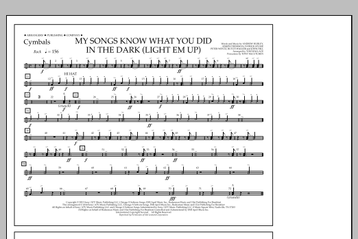 My Songs Know What You Did in the Dark (Light 'Em Up) - Cymbals (Marching Band) von Tom Wallace