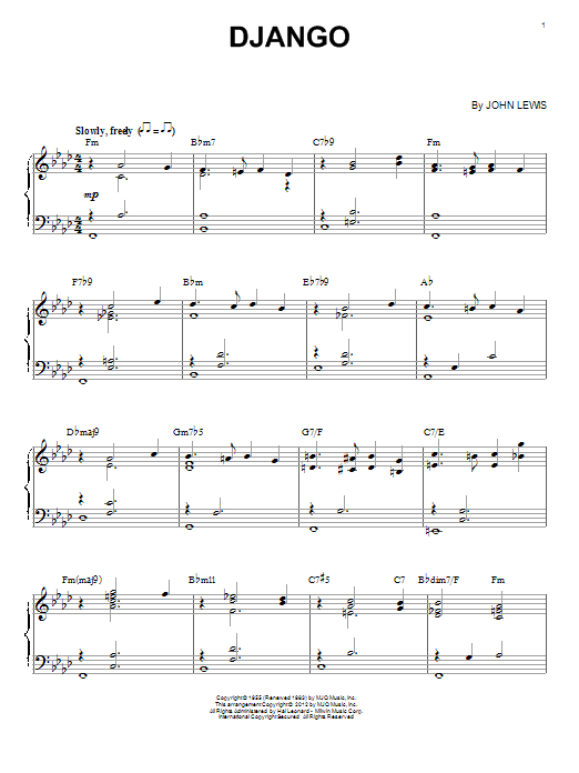 Django (Piano Solo) von John Lewis