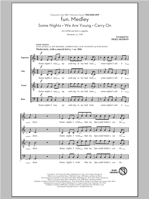 fun. Medley (from the Sing-Off) (arr. Deke Sharon) (SATB Choir) von Deke Sharon