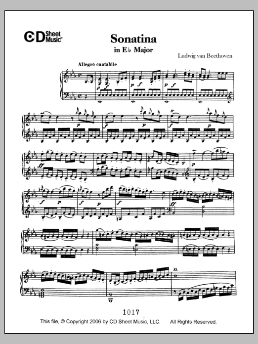 Sonatina In E-flat Major (Piano Solo) von Ludwig van Beethoven