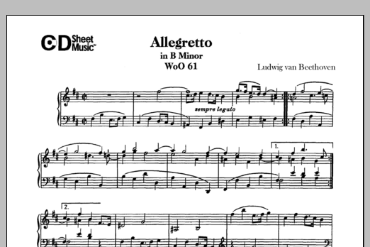 Allegretto In B Minor, Woo 61 (Piano Solo) von Ludwig van Beethoven