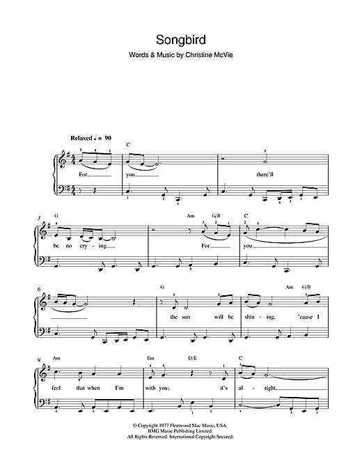 Songbird (Beginner Piano) von Eva Cassidy