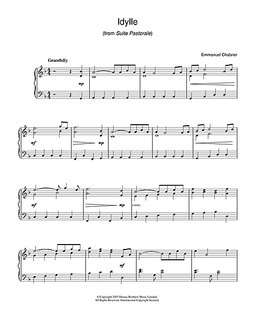 Idylle (from Suite Pastorale) (Beginner Piano) von Emmanuel Chabrier