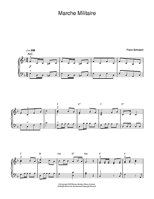 Marche Militaire (Beginner Piano) von Franz Schubert