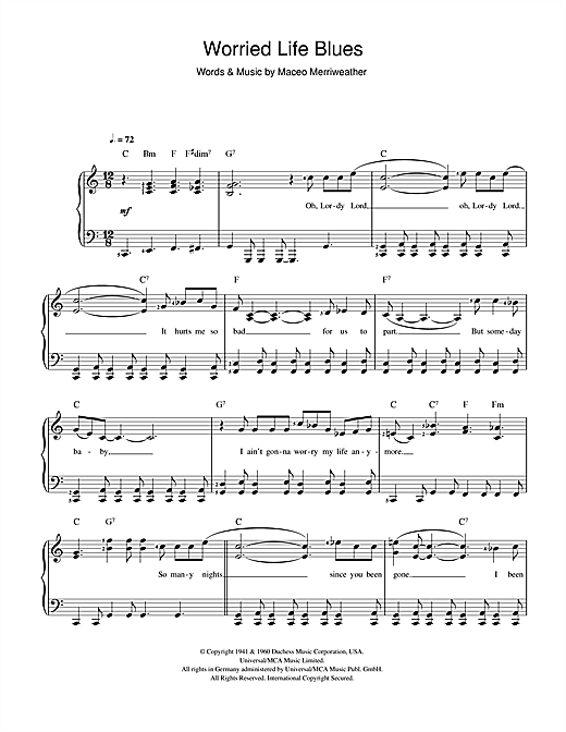 Worried Life Blues (Beginner Piano) von Maceo Merriweather