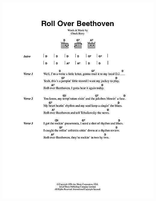 Roll Over Beethoven (Guitar Chords/Lyrics) von Chuck Berry