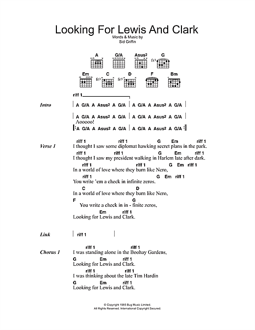 Looking For Lewis And Clark (Guitar Chords/Lyrics) von The Long Ryders