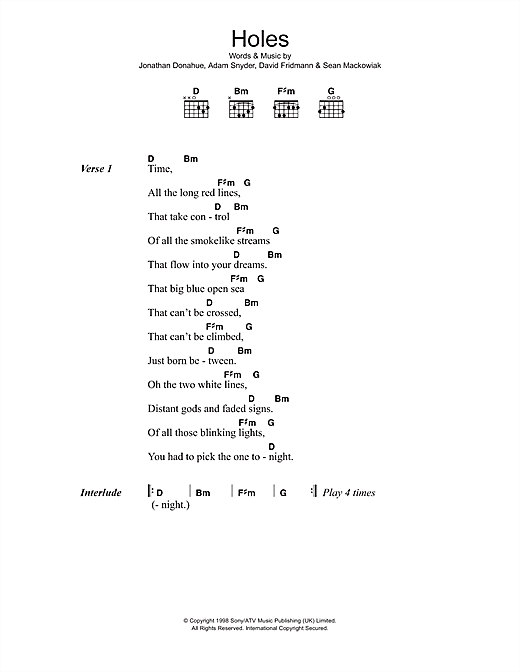 Holes (Guitar Chords/Lyrics) von Mercury Rev