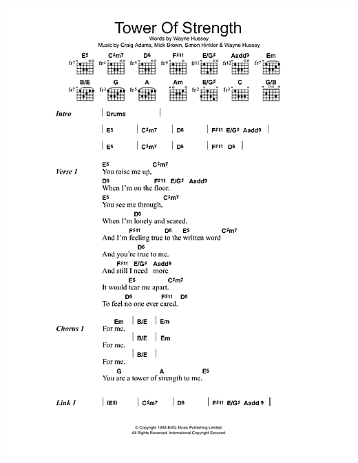 Tower Of Strength (Guitar Chords/Lyrics) von The Mission