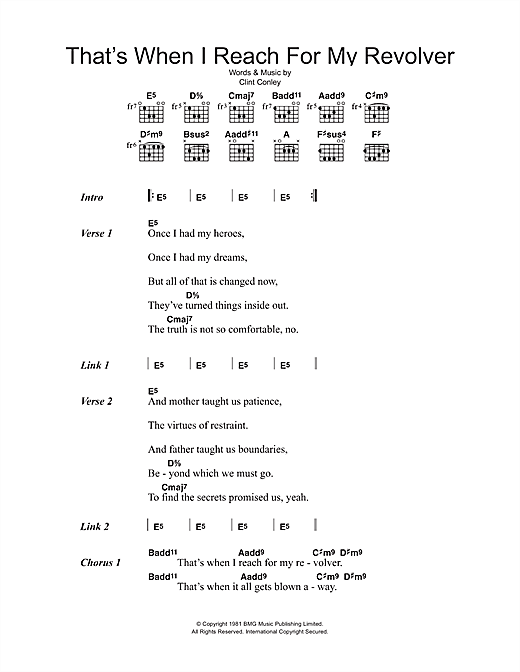 That's When I Reach For My Revolver (Guitar Chords/Lyrics) von Mission Of Burma